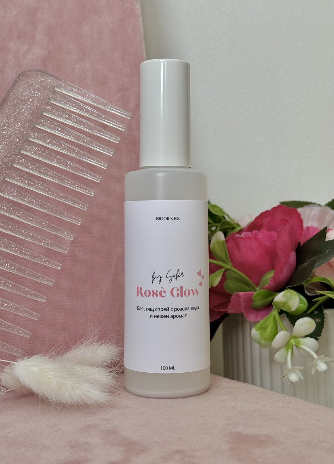 Rosè Glow - 48h Блестящ спрей за коса и тяло
